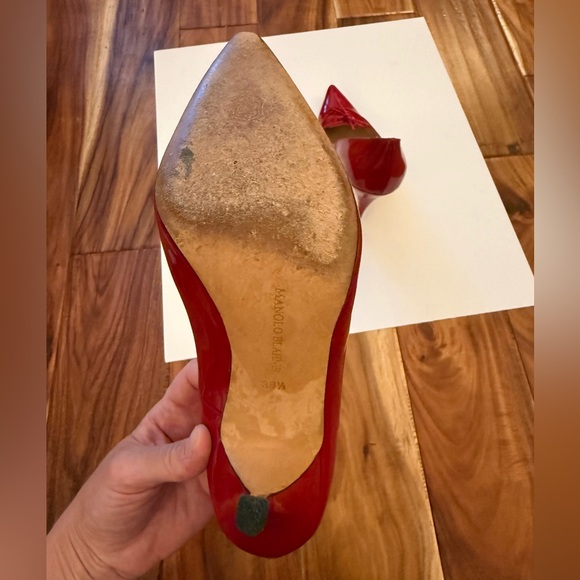 Manolo Blahnik Vibrant Red Heels - Picture 7 of 10